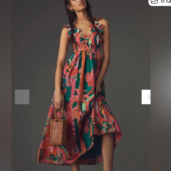 FARM Rio Dresses & Skirts - FARM Rio Vibrant pleated palm midi  Dress small